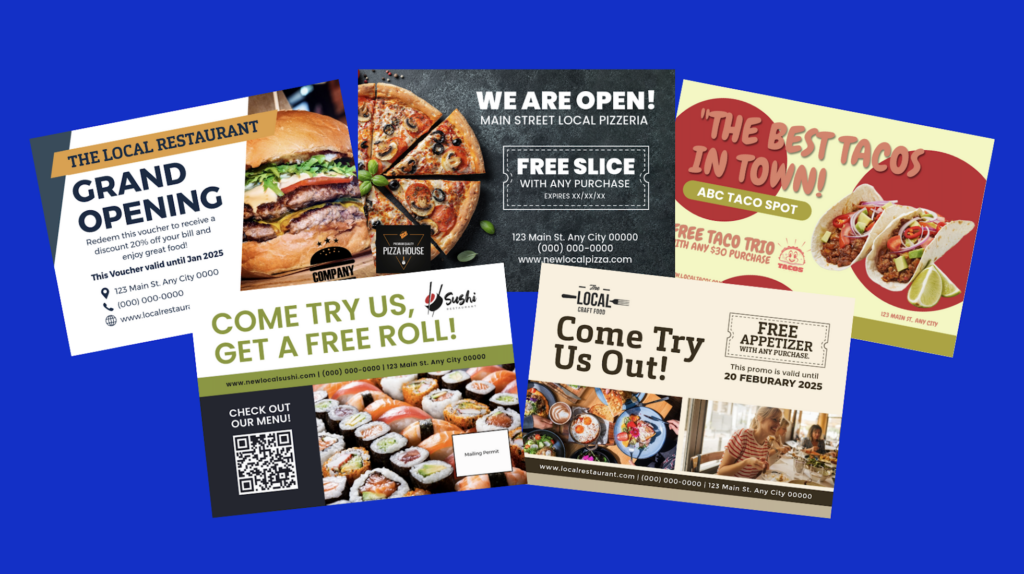 5 eddm postcards for restaurants